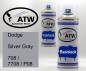 Preview: Dodge, Silver Gray, 708 / 7708 / P08: 400ml Sprühdose + 400ml Klarlack - Set, von ATW Autoteile West.